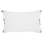 Harper Plaid Green White Pillow Fringed 14x22