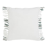 Harper Plaid Green White Pillow Fringed 12x12