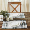 Harper Plaid Green White Placemat Set of 2 Fringed 13x19