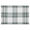 Harper Plaid Green White Placemat Set of 2 Fringed 13x19