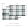 Harper Plaid Green White Placemat Set of 2 Fringed 13x19