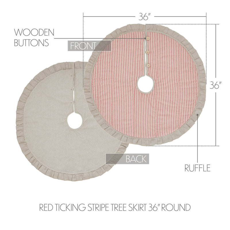 Sawyer Mill Red Ticking Stripe Tree Skirt 36