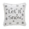 Yuletide Burlap Antique White Snowflake Let It Snow Pillow 12x12