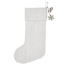 Yuletide Burlap Antique White Snowflake Stocking 12x20