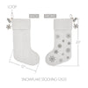 Yuletide Burlap Antique White Snowflake Stocking 12x20