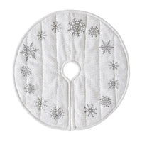 Yuletide Burlap Antique White Snowflake Tree Skirt 24