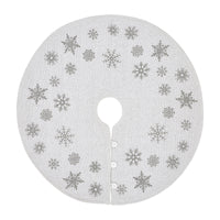 Yuletide Burlap Antique White Snowflake Tree Skirt 36