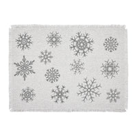 Yuletide Burlap Antique White Snowflake Placemat Set of 2 13x19