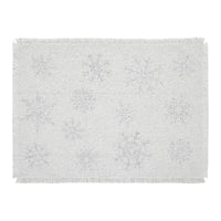 Yuletide Burlap Antique White Snowflake Placemat Set of 2 13x19