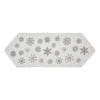 Yuletide Burlap Antique White Snowflake Runner 12x36