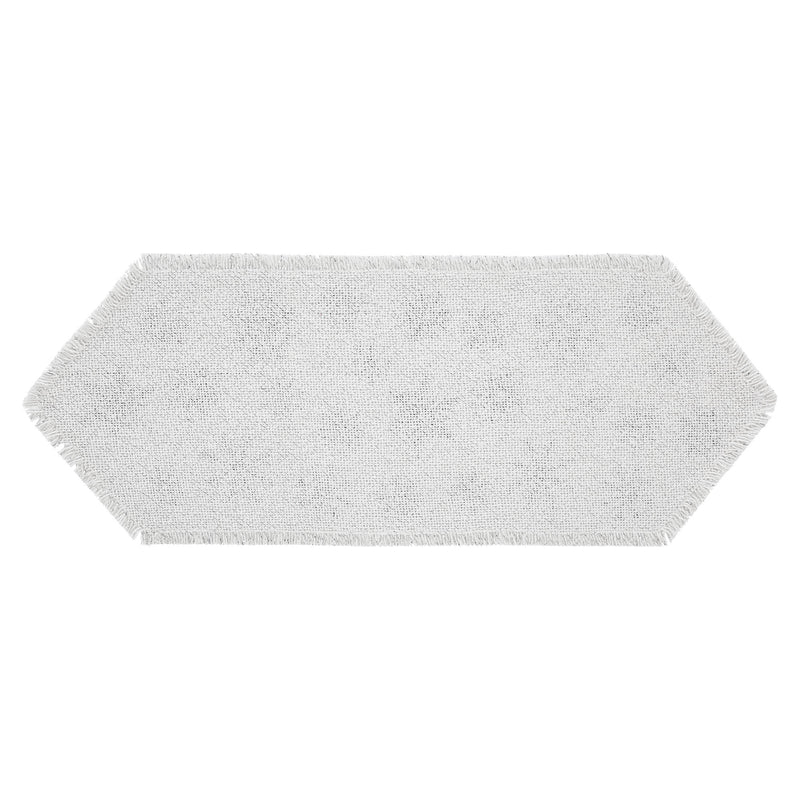 Yuletide Burlap Antique White Snowflake Runner 12x36