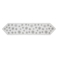 Yuletide Burlap Antique White Snowflake Runner 12x60