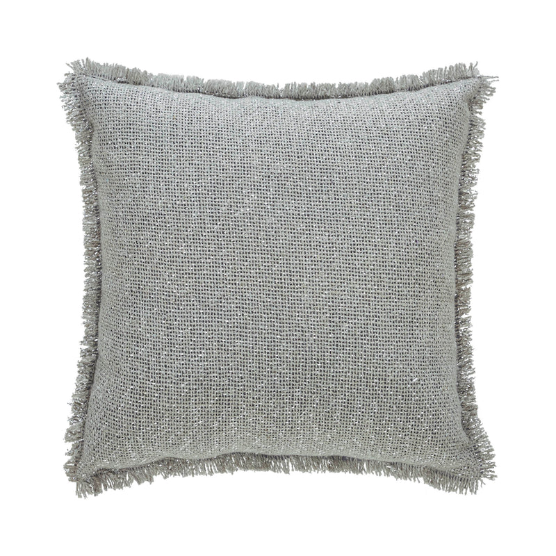 Yuletide Burlap Dove Grey Snowflake Kisses Pillow 12x12