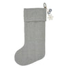 Yuletide Burlap Dove Grey Snowflake Stocking 12x20