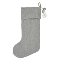 Yuletide Burlap Dove Grey Snowflake Stocking 12x20