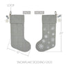 Yuletide Burlap Dove Grey Snowflake Stocking 12x20