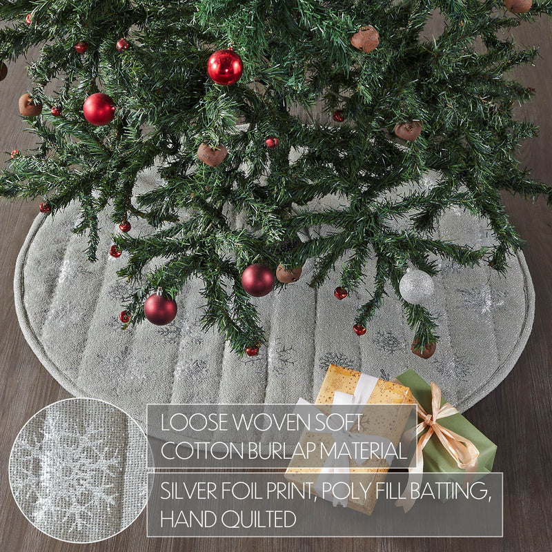 Yuletide Burlap Dove Grey Snowflake Tree Skirt 36