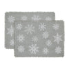 Yuletide Burlap Dove Grey Snowflake Placemat Set of 2 13x19