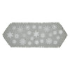 Yuletide Burlap Dove Grey Snowflake Runner 8x24