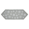 Yuletide Burlap Dove Grey Snowflake Runner 12x36