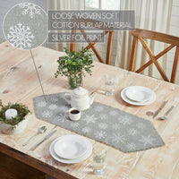 Yuletide Burlap Dove Grey Snowflake Runner 12x36