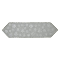 Yuletide Burlap Dove Grey Snowflake Runner 12x48