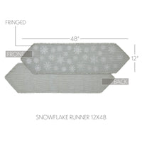 Yuletide Burlap Dove Grey Snowflake Runner 12x48