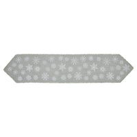 Yuletide Burlap Dove Grey Snowflake Runner 12x60