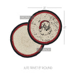 Jolly Ole Santa Jute Trivet 8 inch Diameter