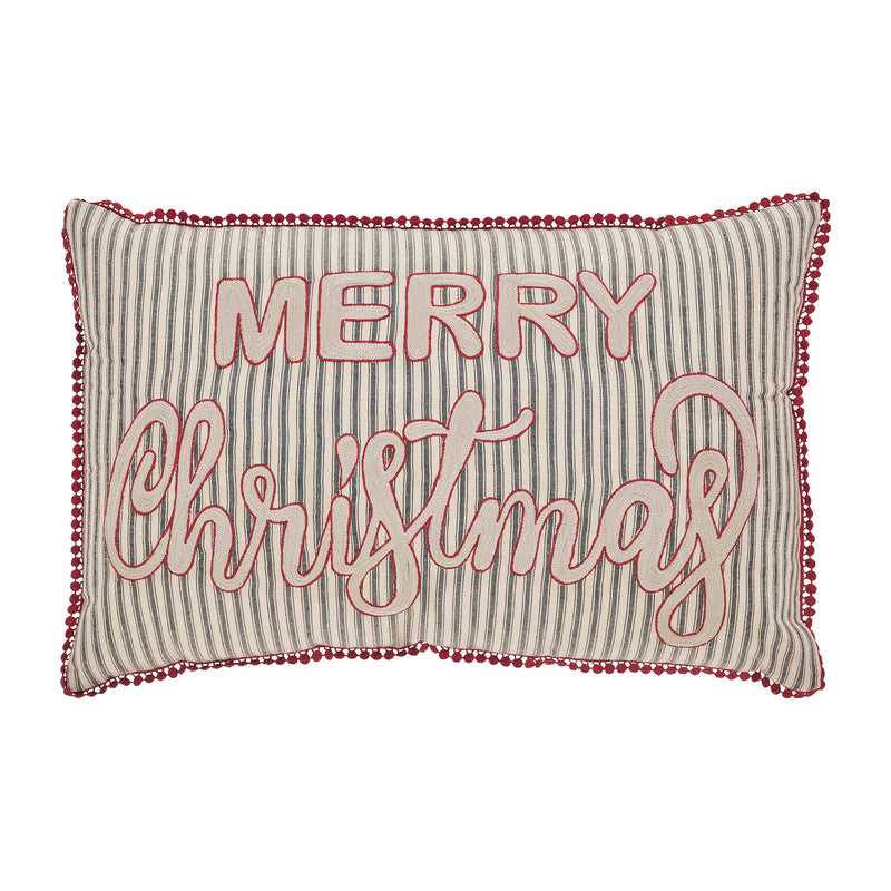 Sawyer Mill Charcoal Merry Christmas Pillow 14x22