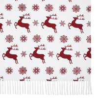 Scandia Snowflake Red White Woven Throw 50x60