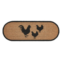 Down Home Rooster & Hens Coir Rug Oval 17x48