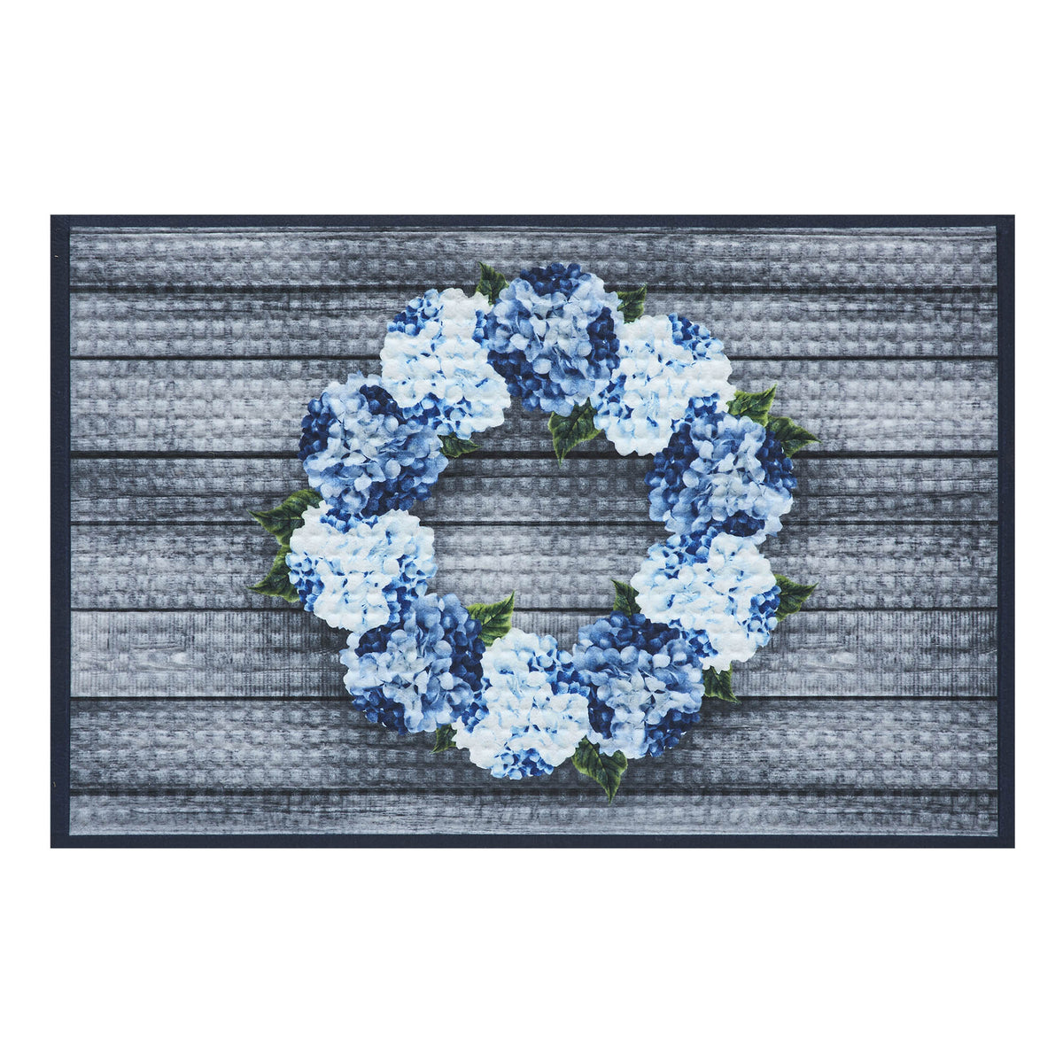 Finders Keepers Hydrangea Wreath Nylon Rug Rect 16x24