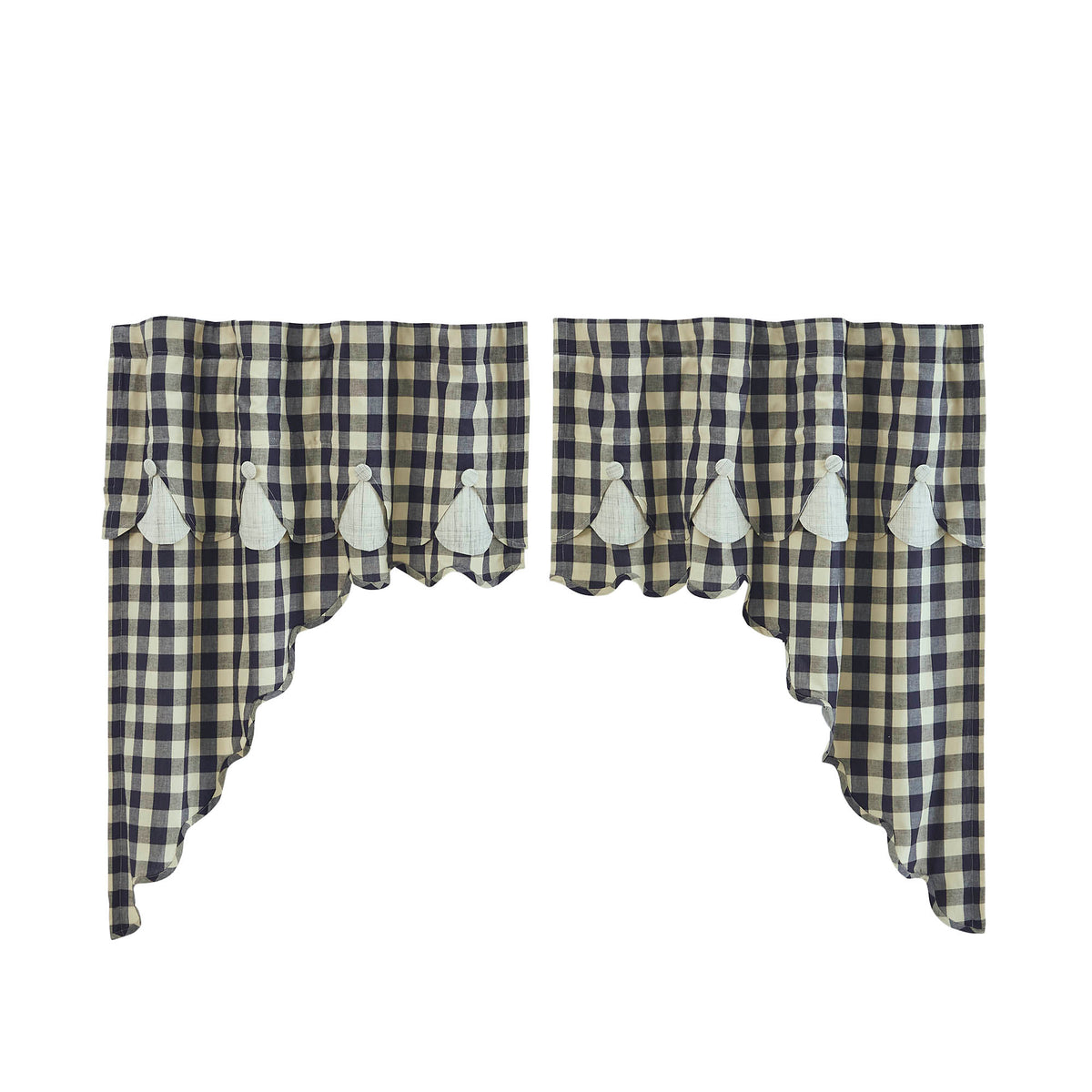 My Country Scalloped Layered Swag Set of 2 36x36x16