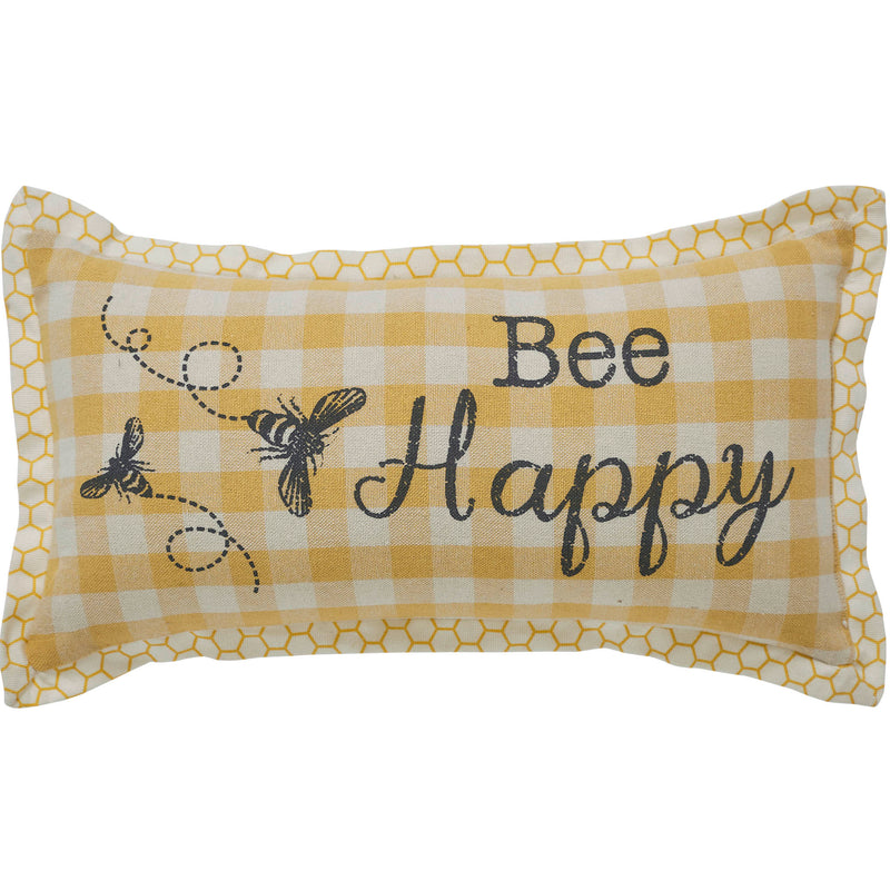 Buzzy Bees Bee Happy Pillow 7x13