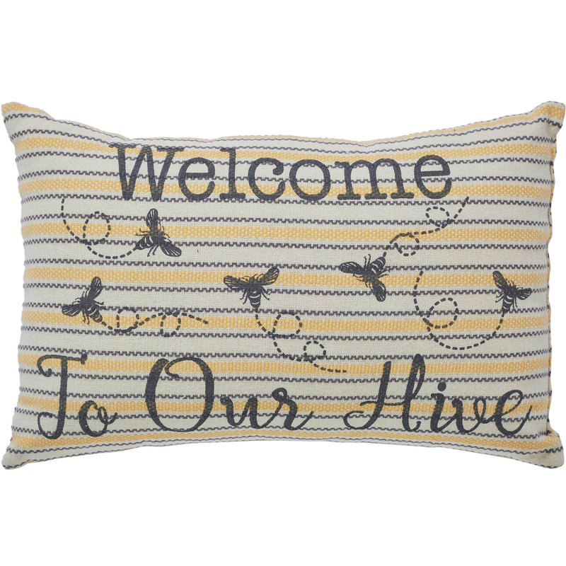 Buzzy Bees Welcome to Our Hive Pillow 9.5x14