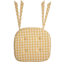 Golden Honey Check Chair Pad 16.5x18