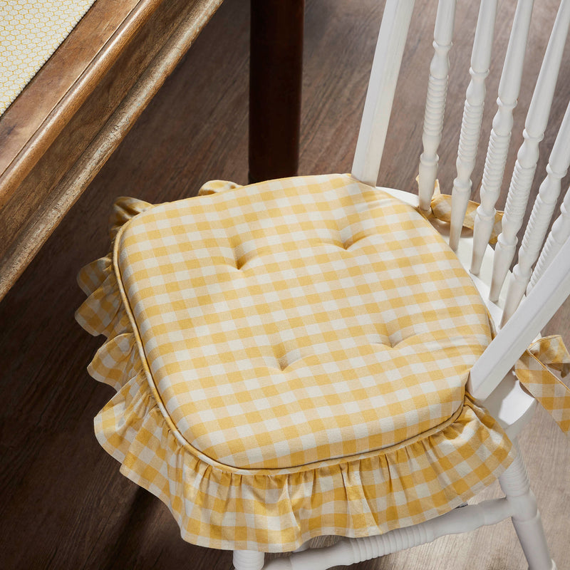 Golden Honey Ruffled Chair Pad 16.5x18