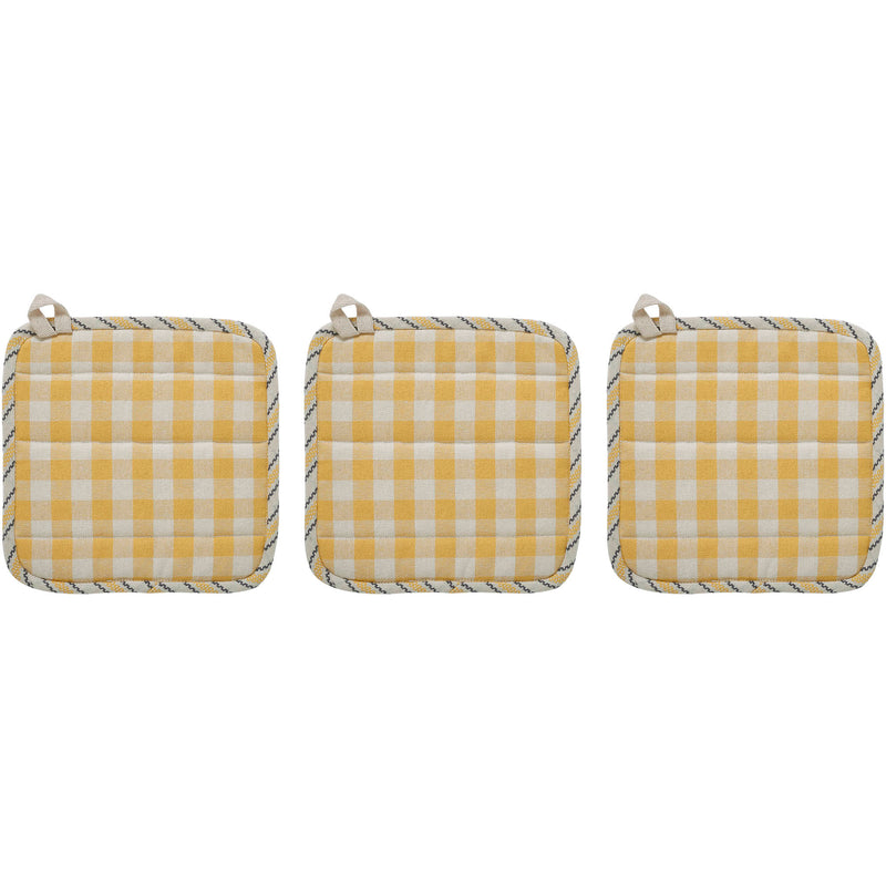 Buzzy Bees Pot Holder Set of 3 8x8