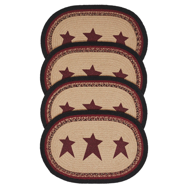 Connell Oval Placemat Stencil Stars Set of 4 13x19