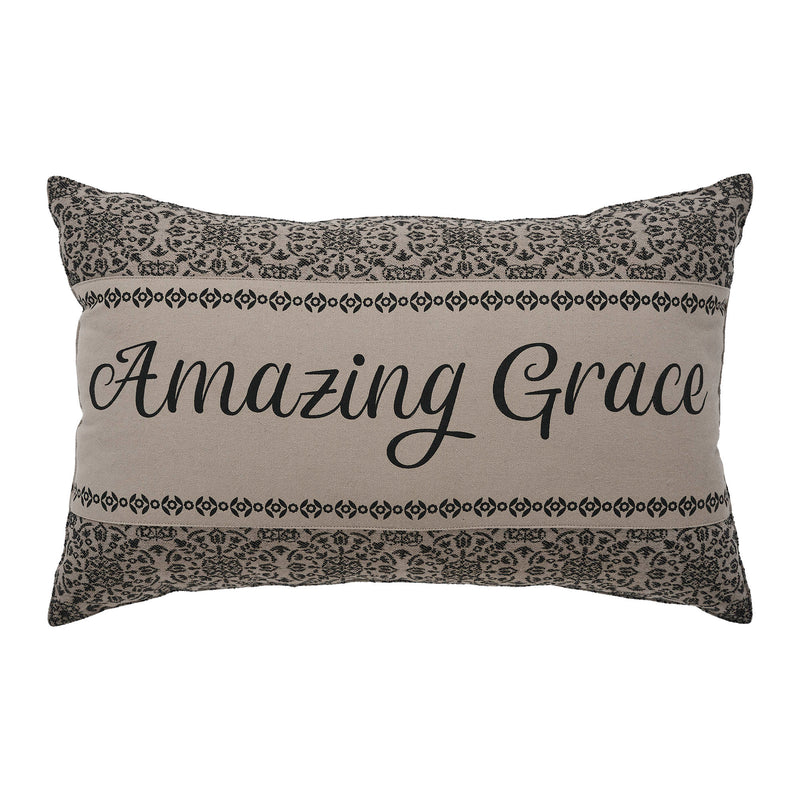 Custom House Black Tan Jacquard Amazing Grace Pillow 14x22