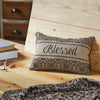Custom House Black Tan Jacquard Blessed Pillow 9.5x14