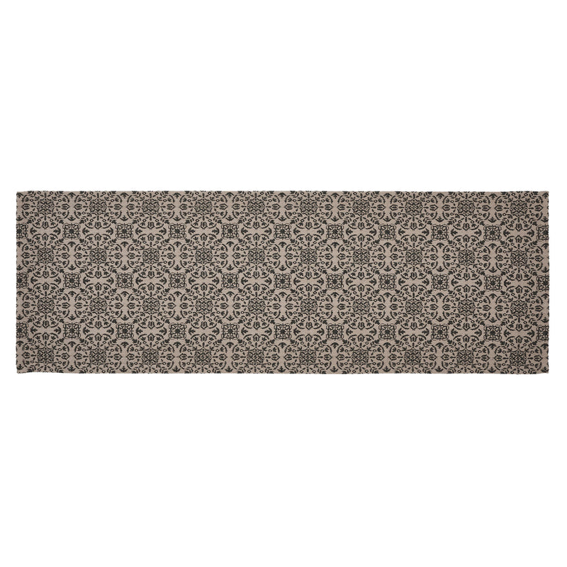 Custom House Black Tan Jacquard Runner 12x36