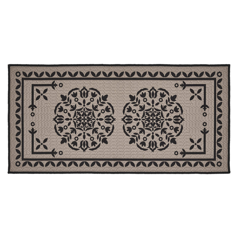 Custom House Black Tan Jacquard Polyester Bathmat 17x36