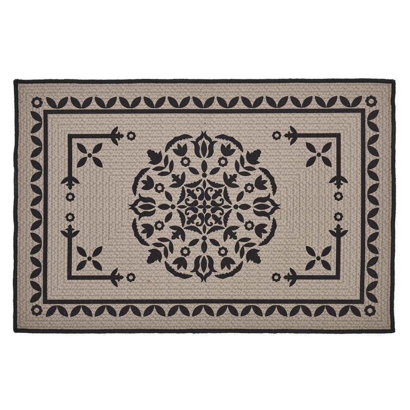 Custom House Black Tan Jacquard Polyester Bathmat 20x30