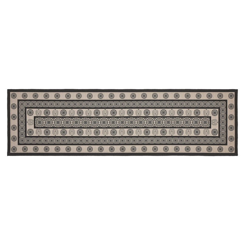 Custom House Black Tan Jacquard Indoor/Outdoor Rug/Runner Rect 22x78