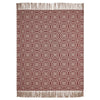 Custom House Burgundy Tan Jacquard Woven Throw 50x60