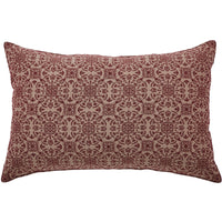 Custom House Burgundy Tan Jacquard Pillow 14x22