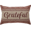 Custom House Burgundy Tan Jacquard Grateful Pillow 14x22