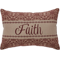 Custom House Burgundy Tan Jacquard Faith Pillow 9.5x14